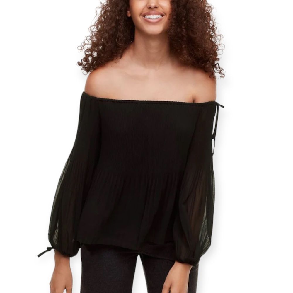 Wilfred Elegant Black Off-Shoulder Blouse